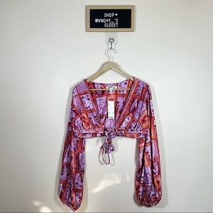 Urban Outfitters Florentina Wrap Top Pink